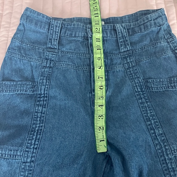 American Eagle high waist wide leg belted lightweight denim jeans 6 - Picture 9 of 13